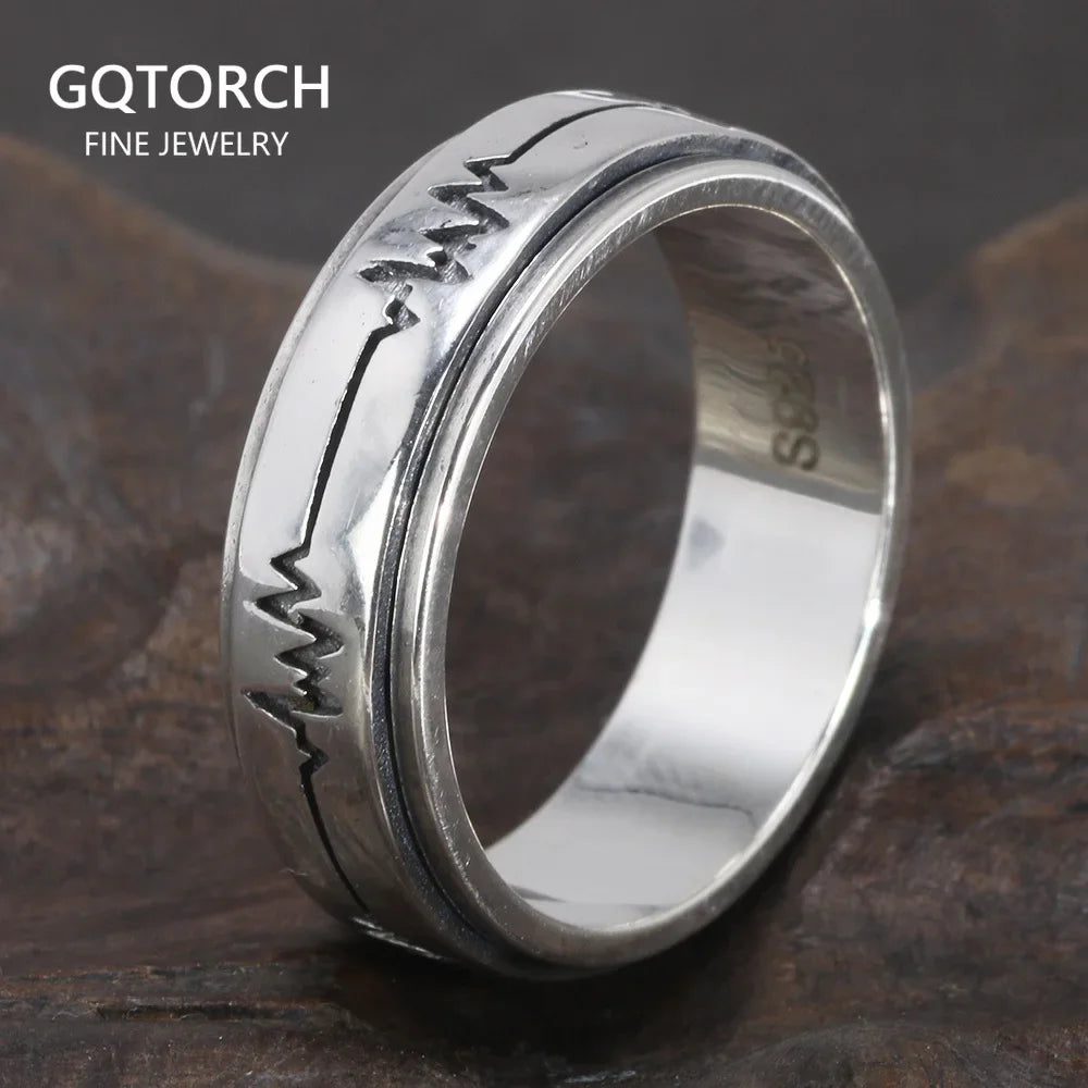 925 Silver Heartbeat Fidget Ring