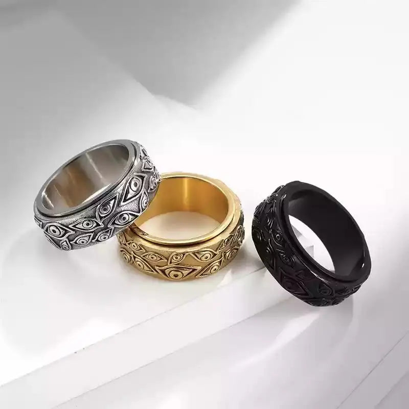 Carved Eye Fidget Ring