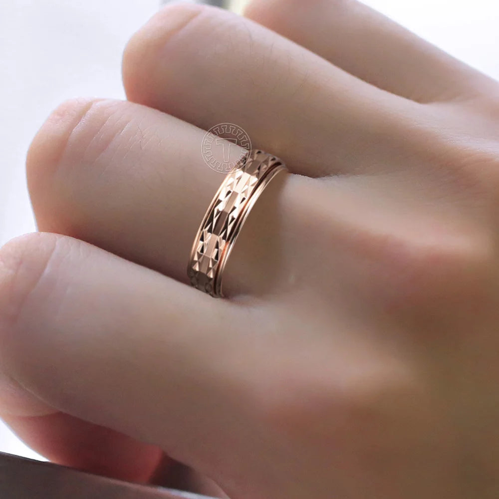 Rose Gold Colour Styled Fidget Rings