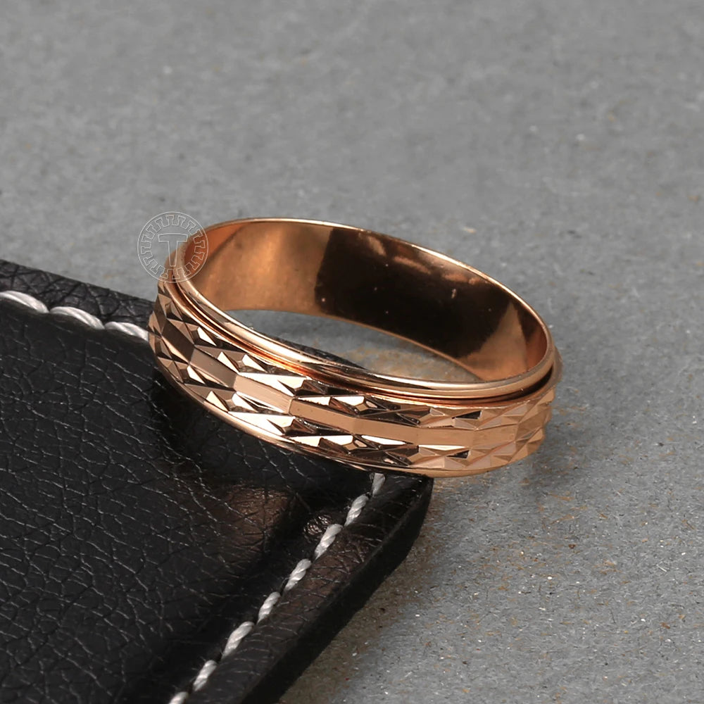 Rose Gold Colour Styled Fidget Rings