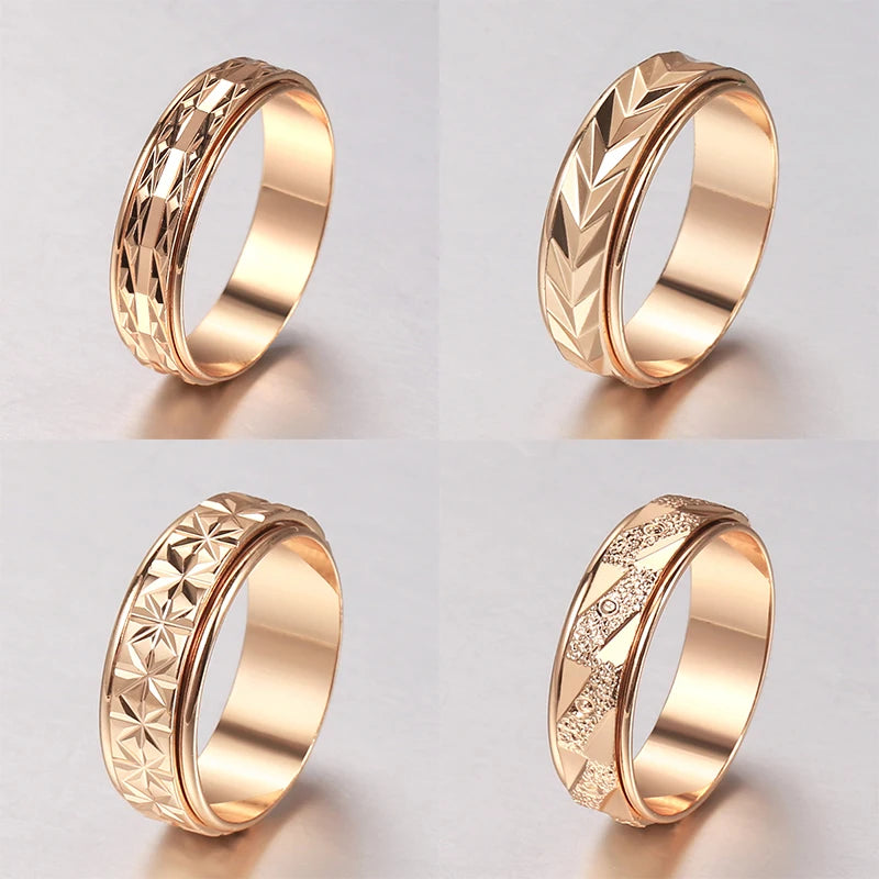 Rose Gold Colour Styled Fidget Rings