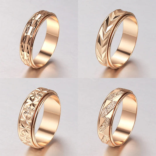 Rose Gold Colour Styled Fidget Rings