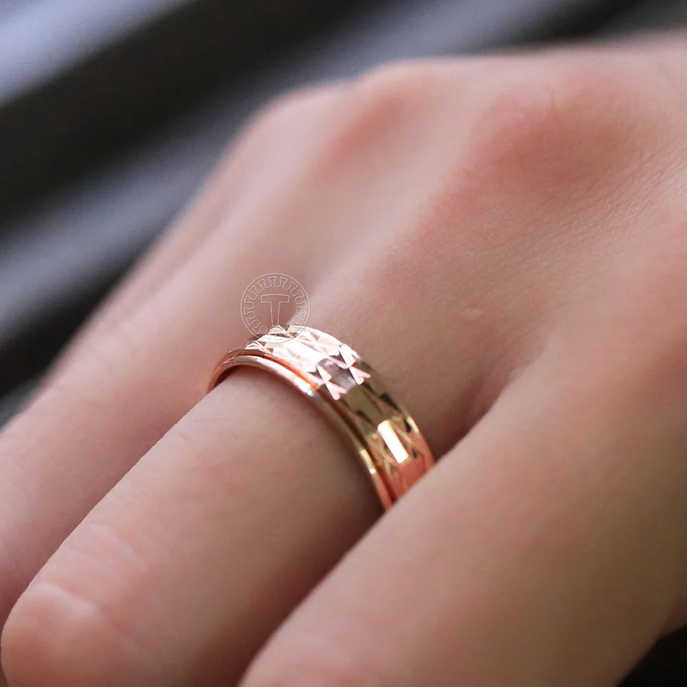 Rose Gold Colour Styled Fidget Rings