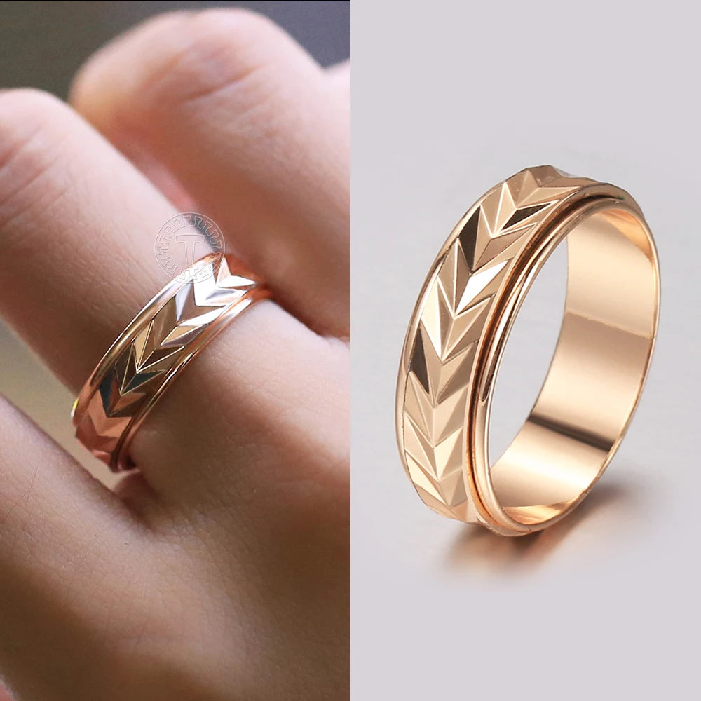 Rose Gold Colour Styled Fidget Rings