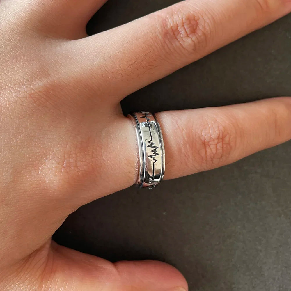925 Silver Heartbeat Fidget Ring
