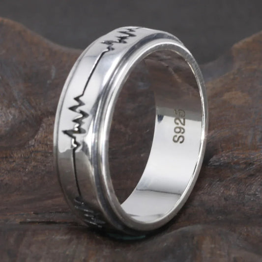 925 Silver Heartbeat Fidget Ring